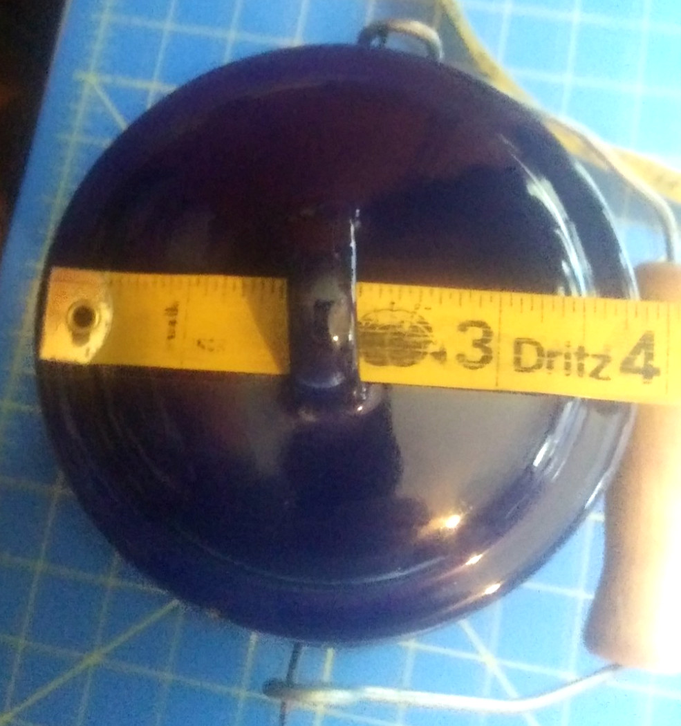 Vintage Blue Enamel White Inside Milk Pail w/Lid Wooden Handle Made in Holland