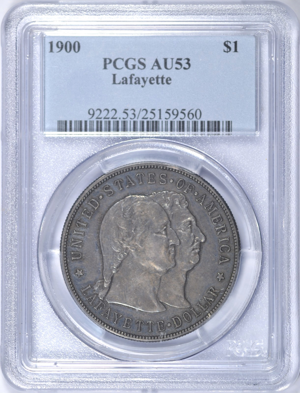 1900 LAFAYETTE DOLLAR COMEMMORATIVE PCGS AU53 NICE COIN