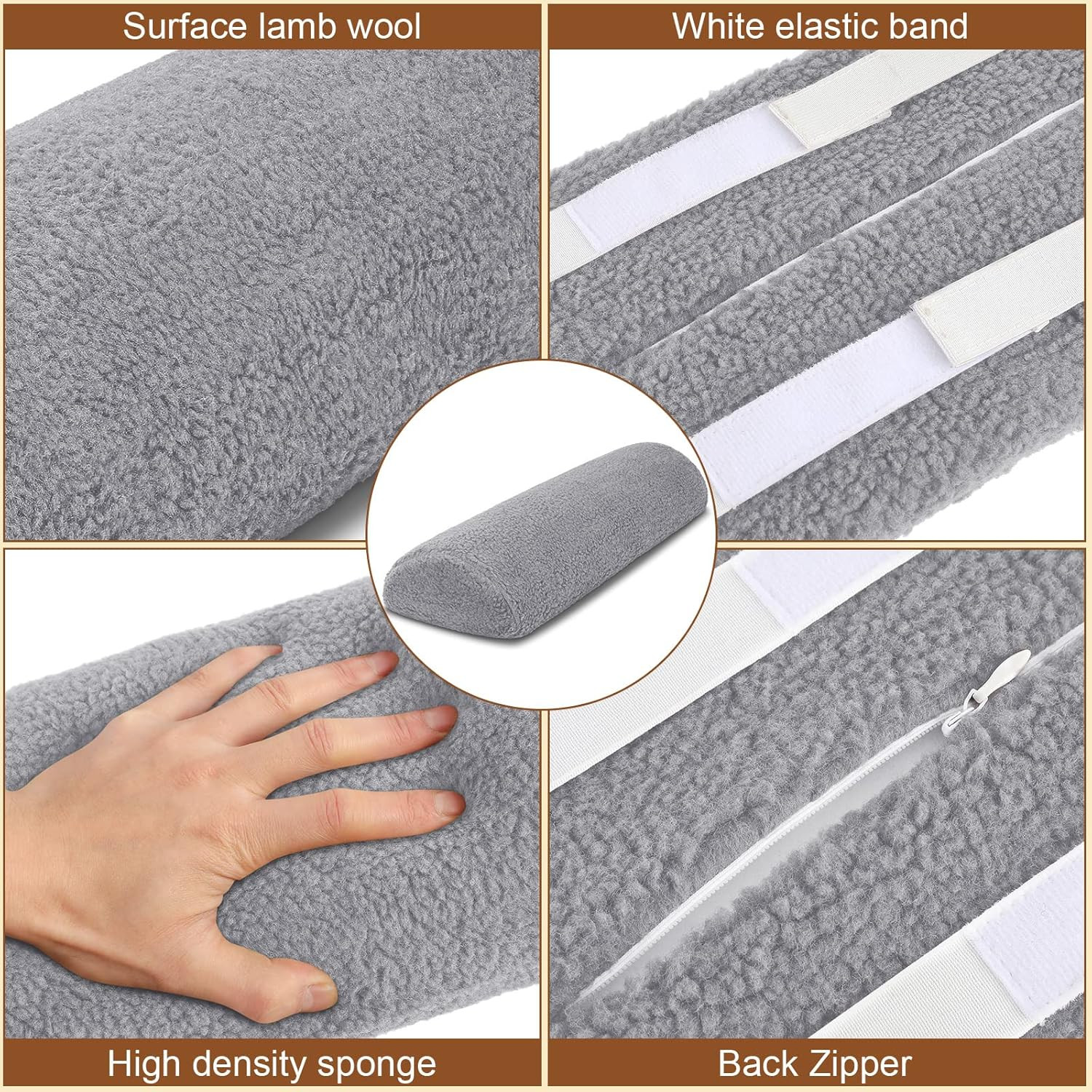 New Knee Pillow for Back Sleeping Memory Foam Half Moon Bolster Pillow for Legs