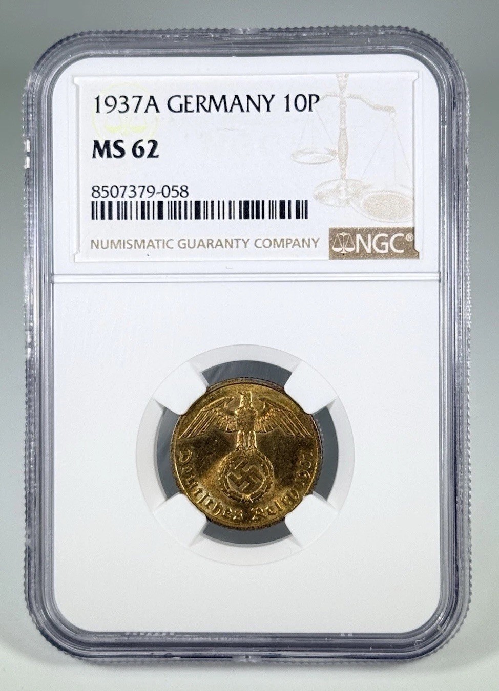 1937A GERMANY 10P NGC MS 62