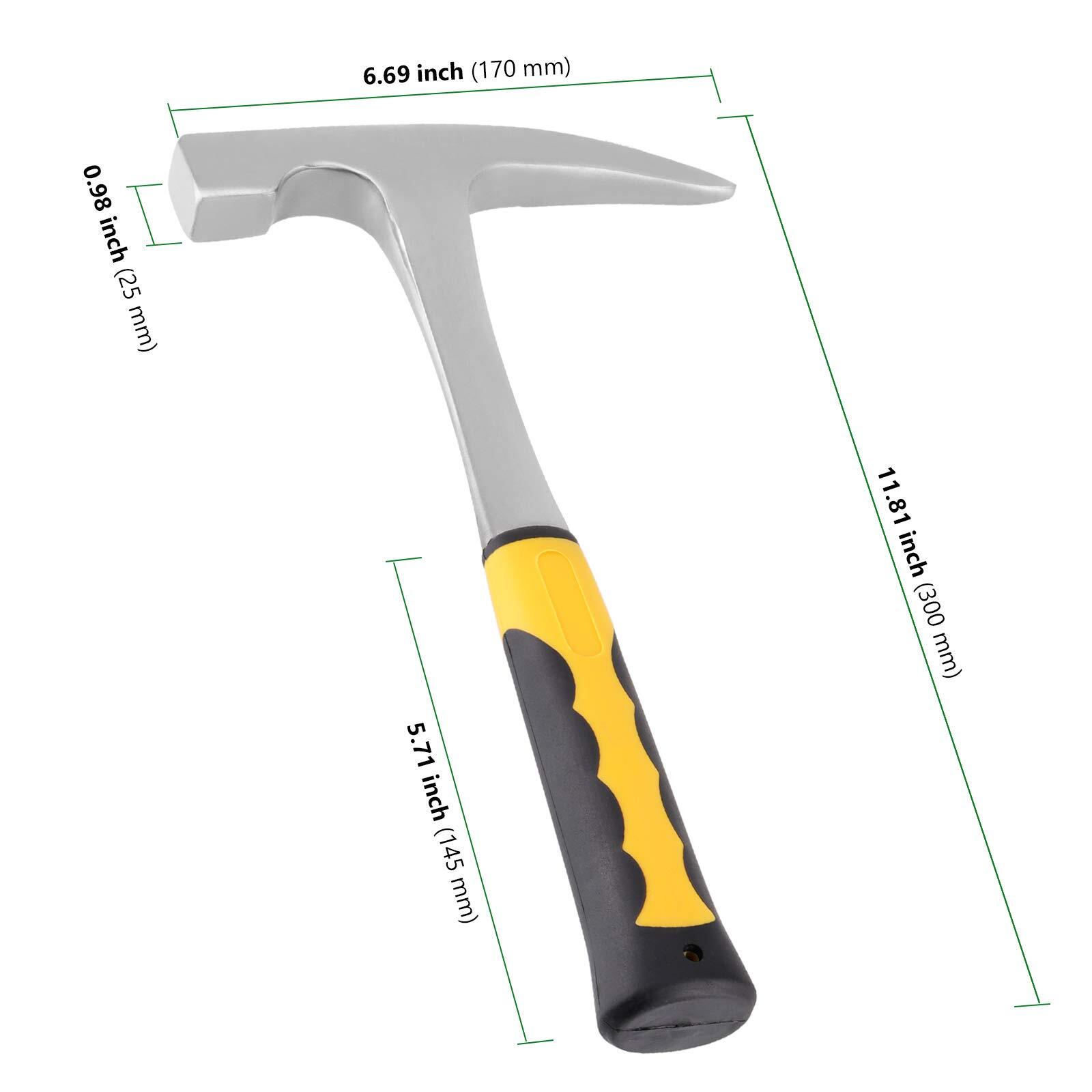 HAKZEON 32oz Rock Pick Hammer, 12 Inch Premium Carbon Steel Chipping Hammers