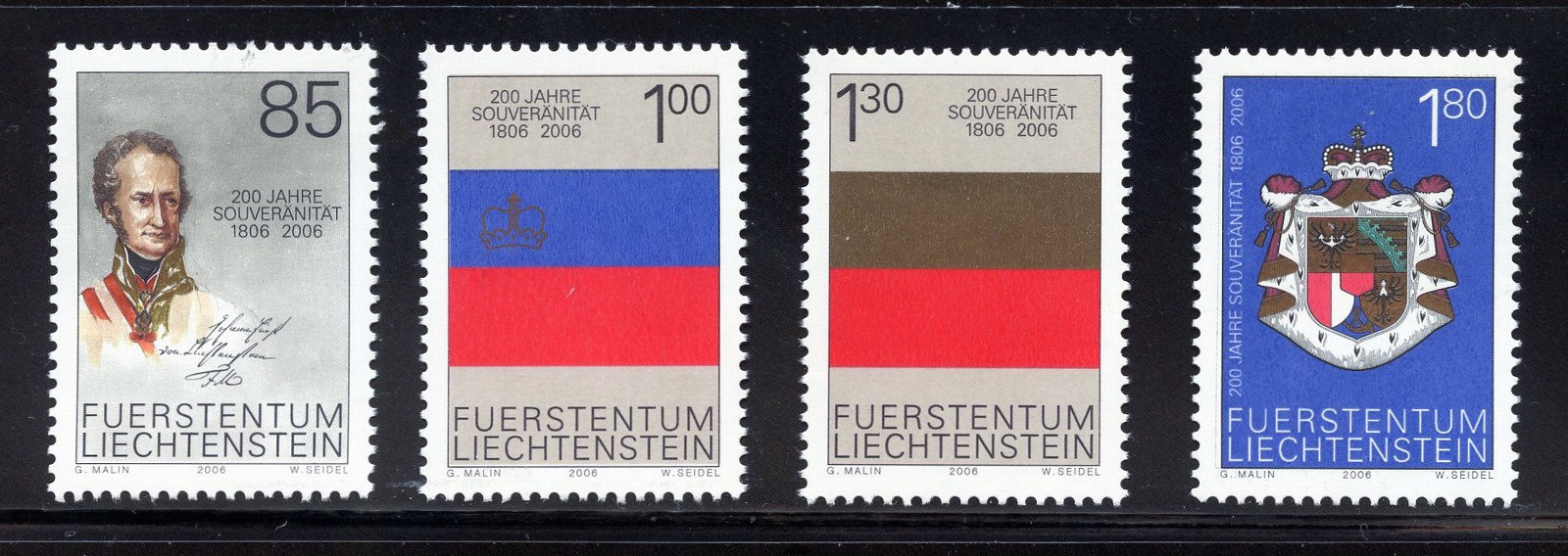 Liechtenstein  1352-1551 MNH, Full Sovereignty Bicentennial Set from  2006 .