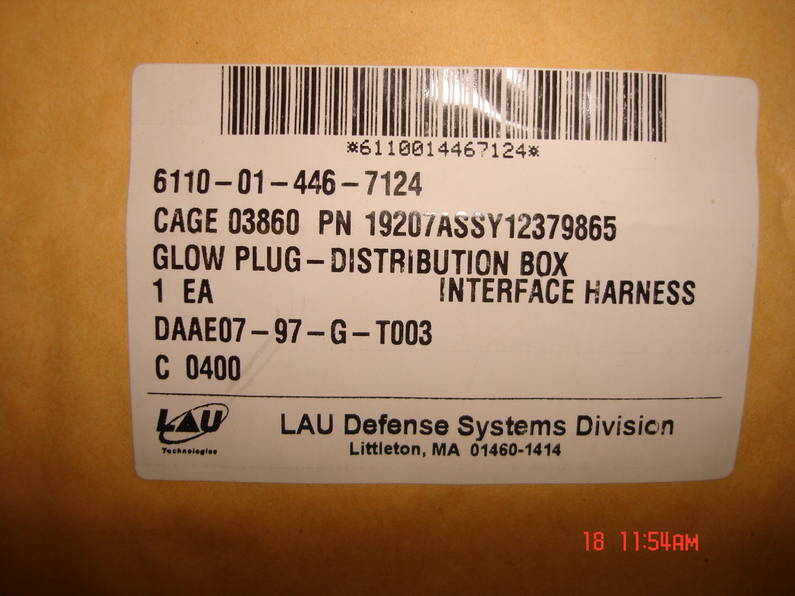 NEW!!! HMMWV Glow Plug Distribution Box Interface Harness P/N: 12379865