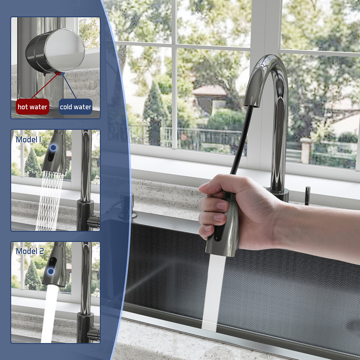 Drop In Kitchen Sink Stainless Steel Single Bowl Sinks with Faucet 28/30/32 Inch