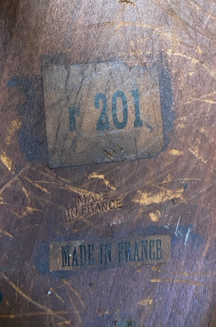 FRENCH Louis XVI Style Small Bouillotte Marble Top And Brass Edge Side Table