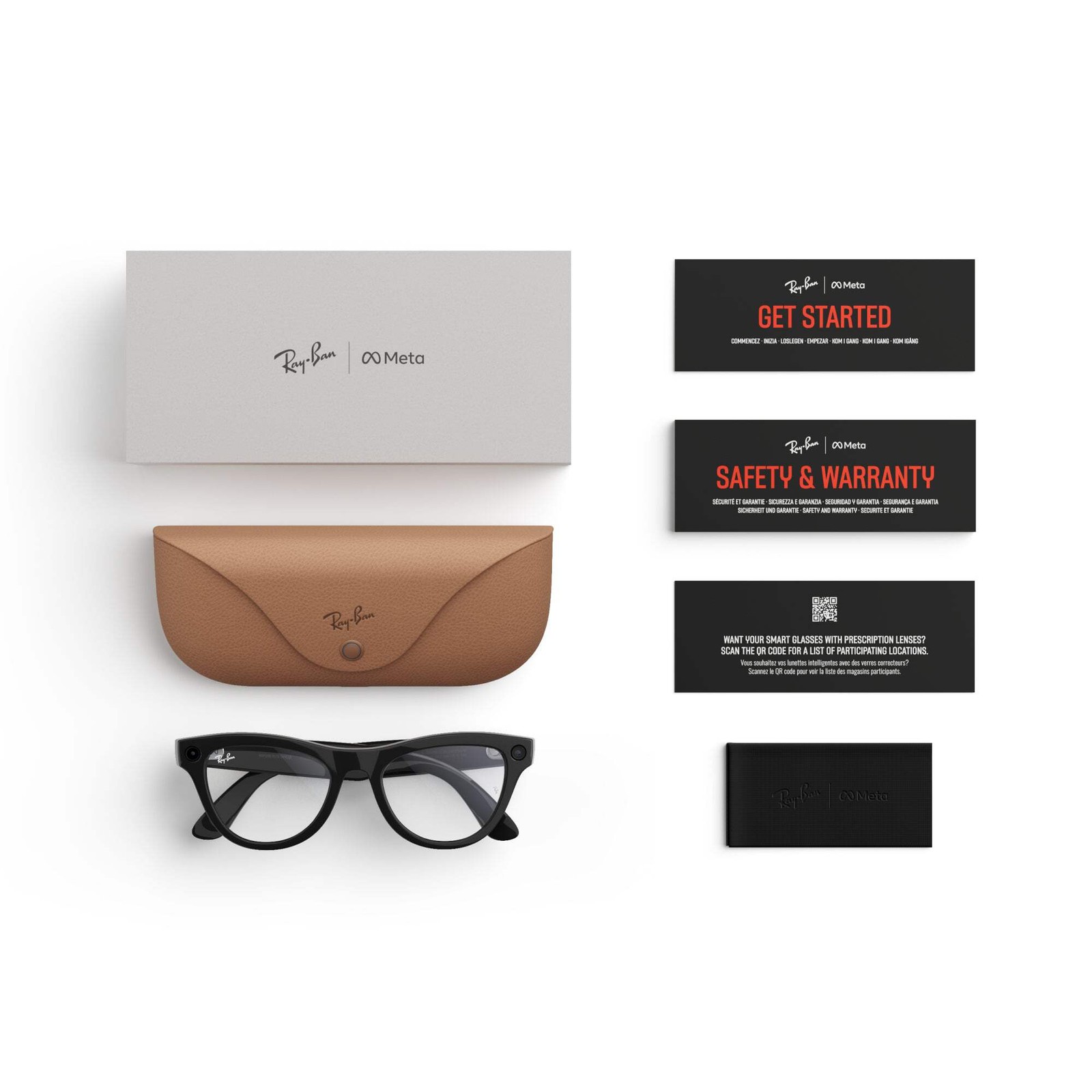 Refurbished Ray-Ban Meta Skyler (Gen 1), Shiny Black / Clear