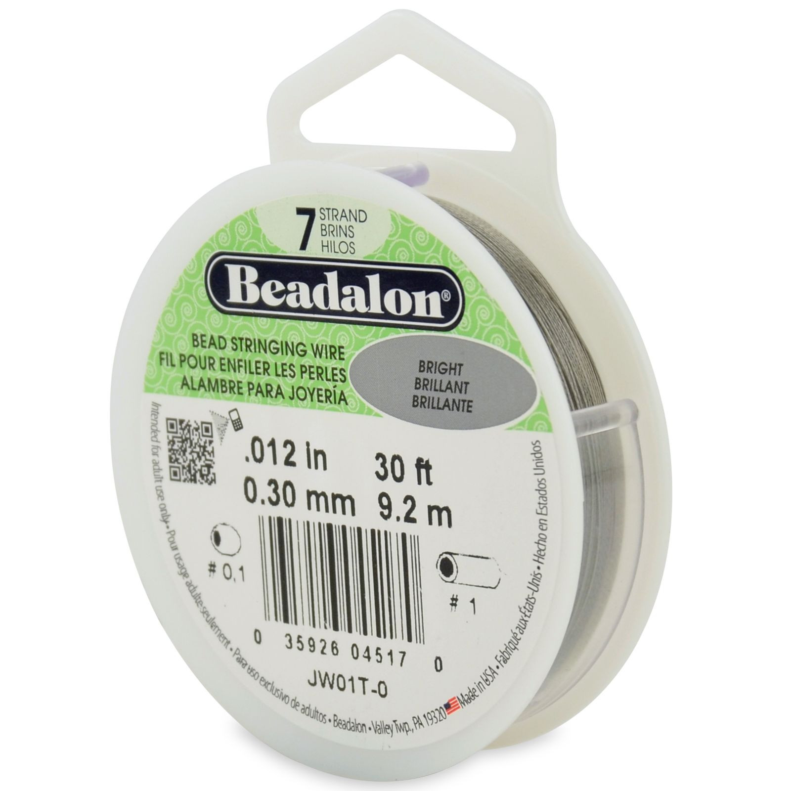 Beadalon Bead Stringing Wire 7 strand 30 thru1000ft Sizes.010 thru.026 13COLORS