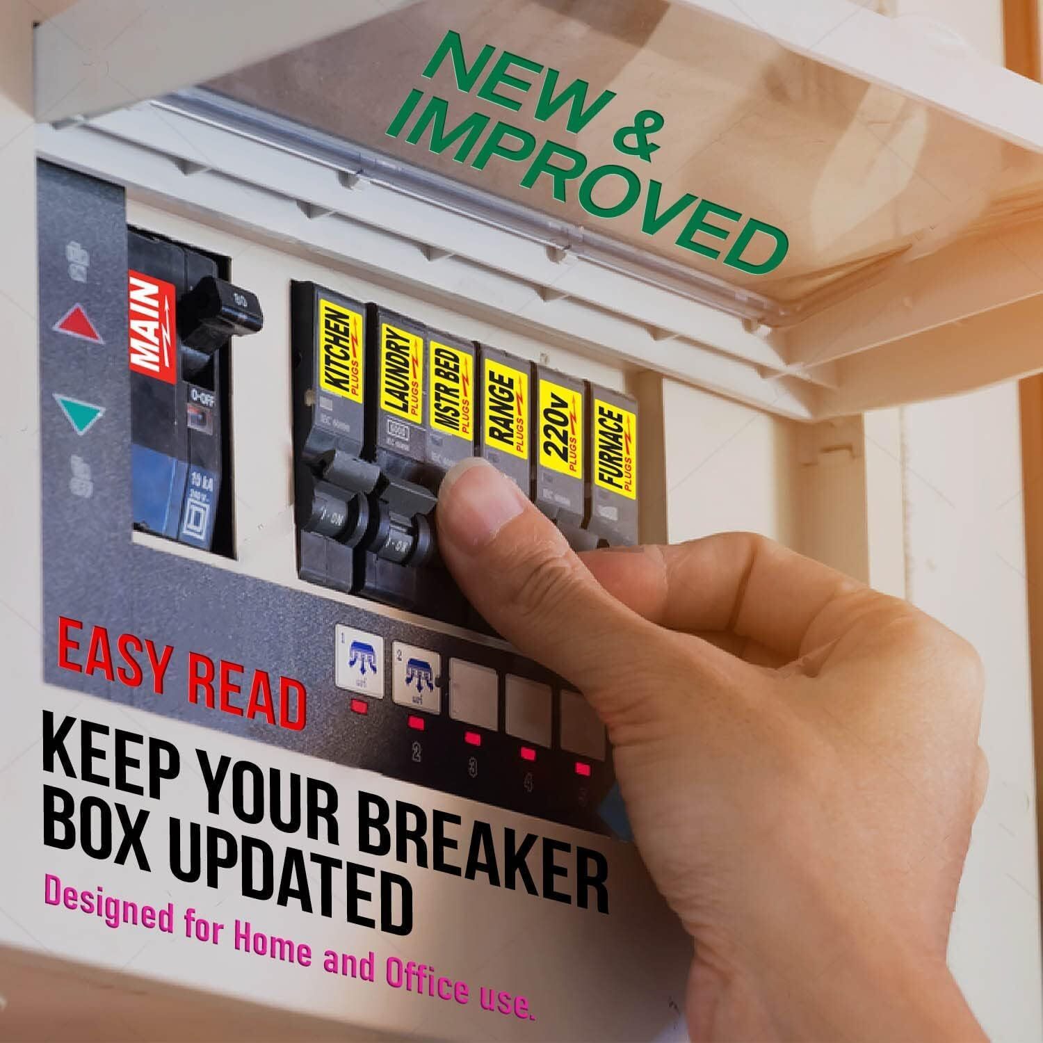 Vinyl Labels for Breaker Panel Boxes 170 Circuit Breaker Decals Choose Your Set