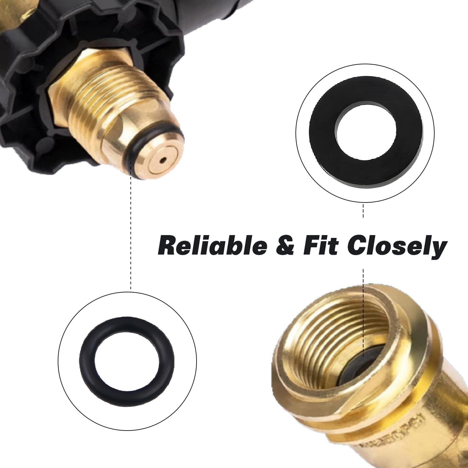 15Pcs Propane Tank Gasket and O-Rings for Soft Nose P.O.L. Black