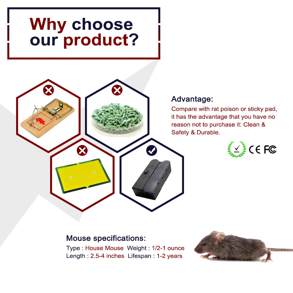 Electronic Mouse Trap Victor Control Rat Killer Pest Electric Rodent Zapper US