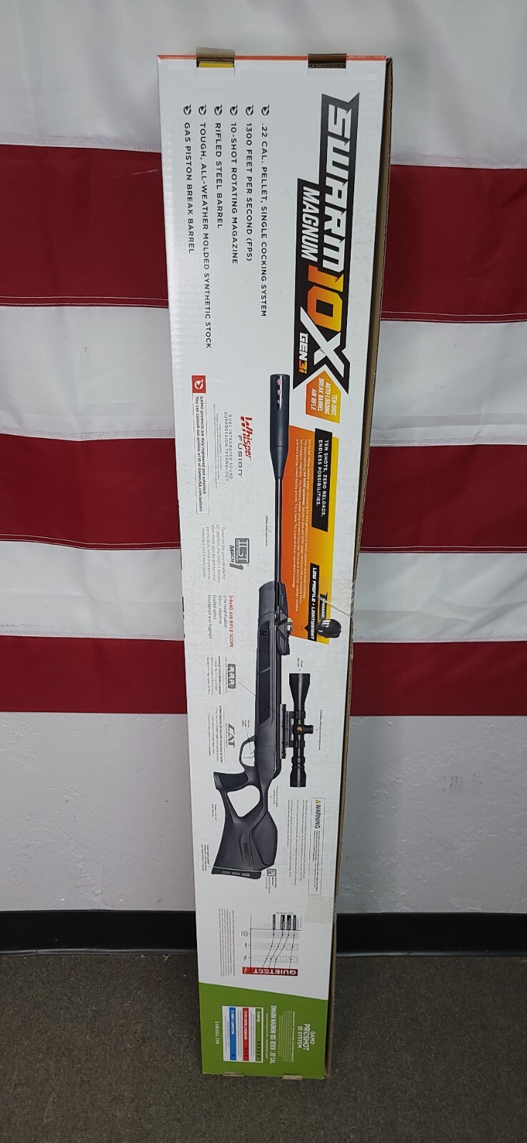 Gamo Swarm Magnum G3i Air Rifle w/3-9X40mm Scope, .22 Cal, 1300FPS- 611003865554