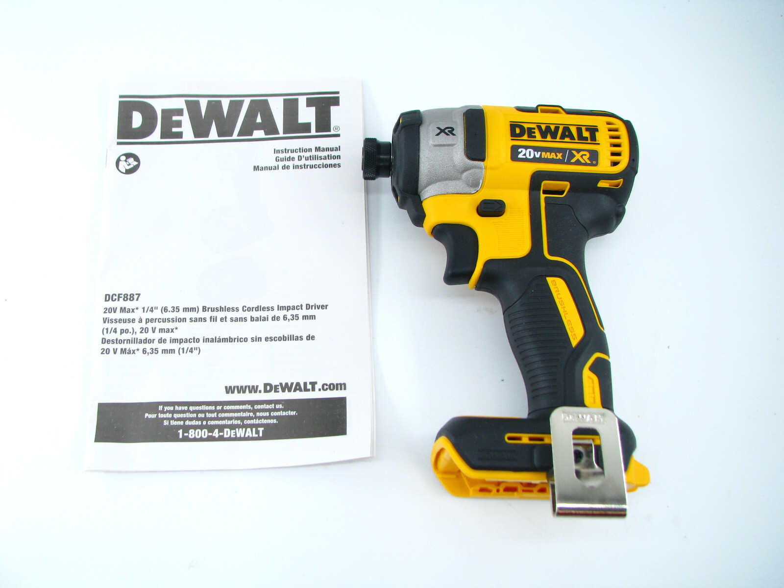 New DEWALT DCF887B 20V MAX XR Brushless 1/4" Inch Impact Driver 20 volt 3 speed