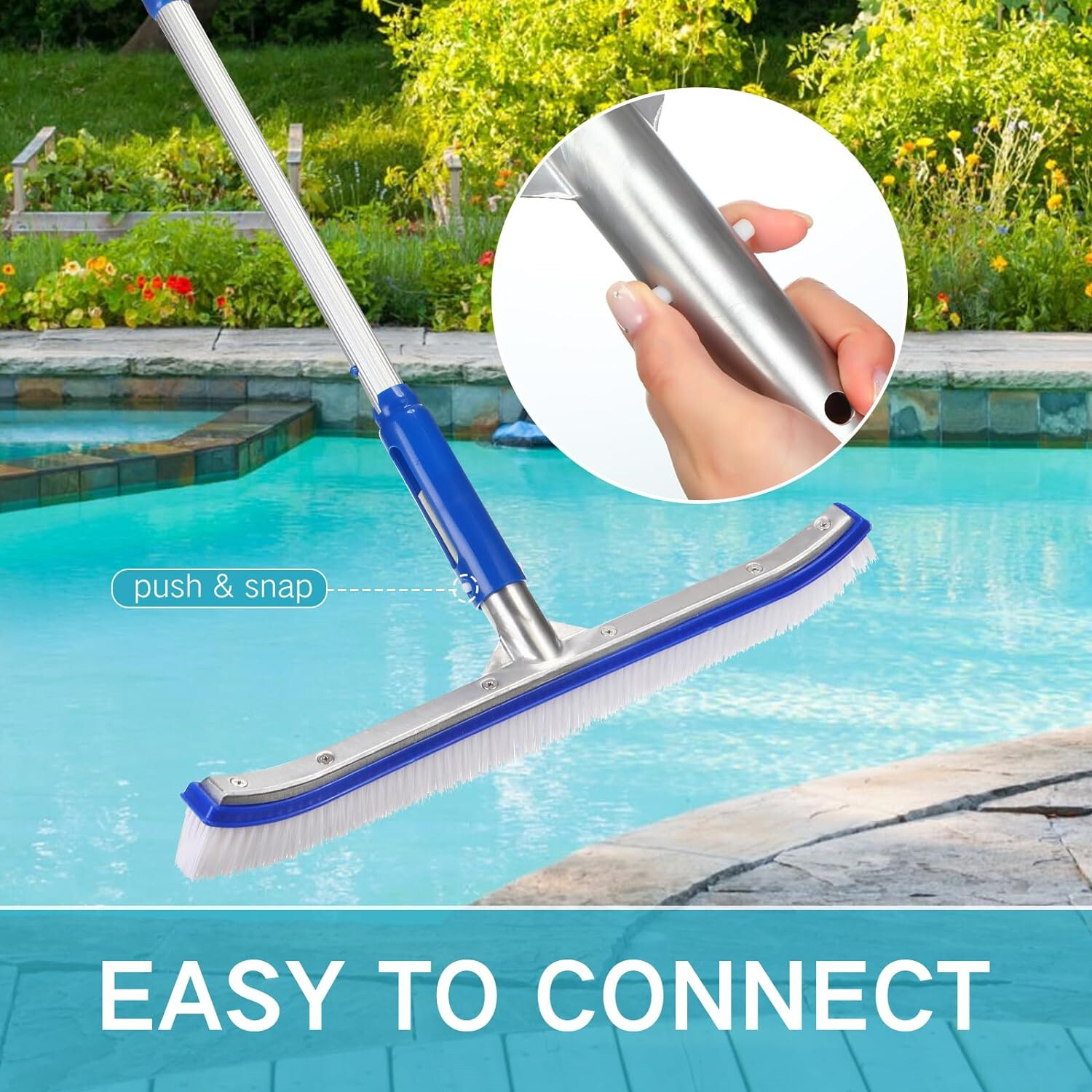 Professional Heavy Duty 18" Swimming Pool Floor Wall Cleaning Brush Head Tool