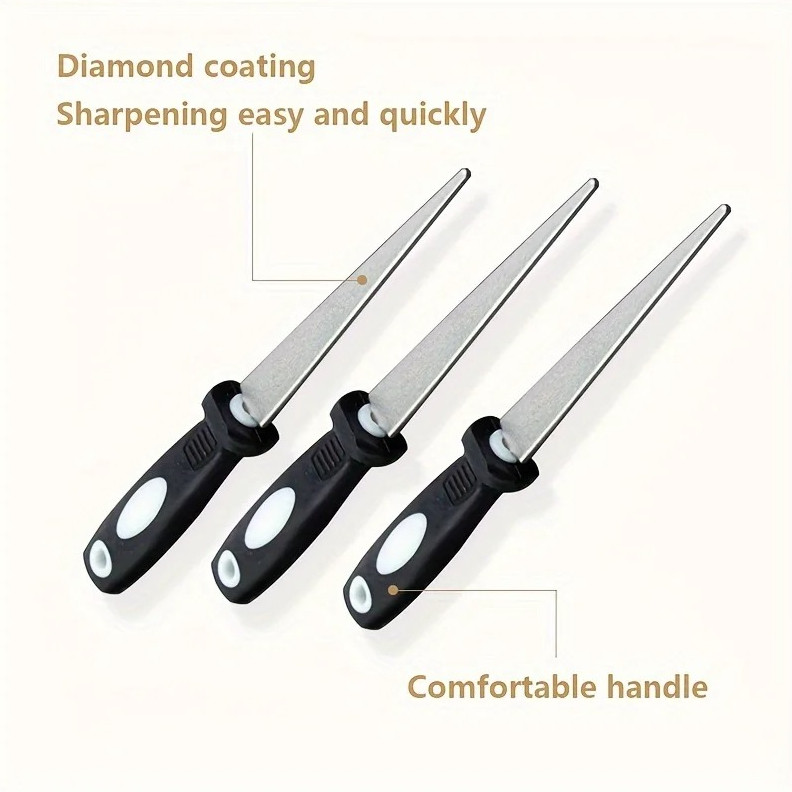 1pc Double-Sided Diamond Metal Sharpener File for Scissors Garden Tools - NEW