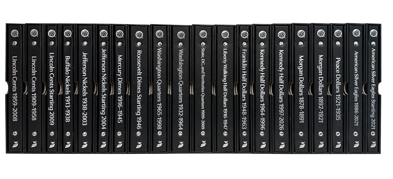Jefferson Nickels: 1938-2003 Date & Mintmark Set-Whitman Prestige™ Album (Black)