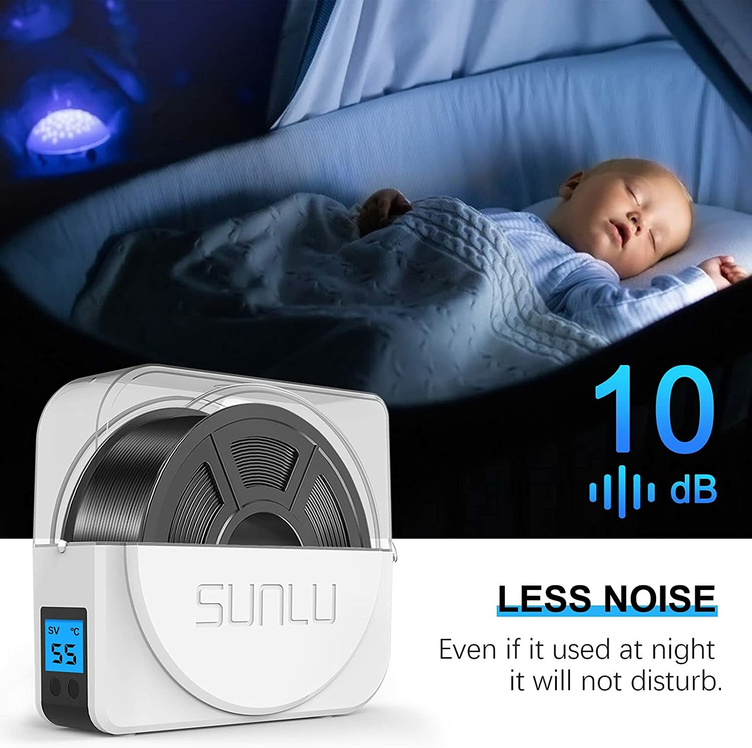 Sunlu S1/Upgraded S2 FilaDryer 3D Printer Filament Dryer 1.75mm Storage Box