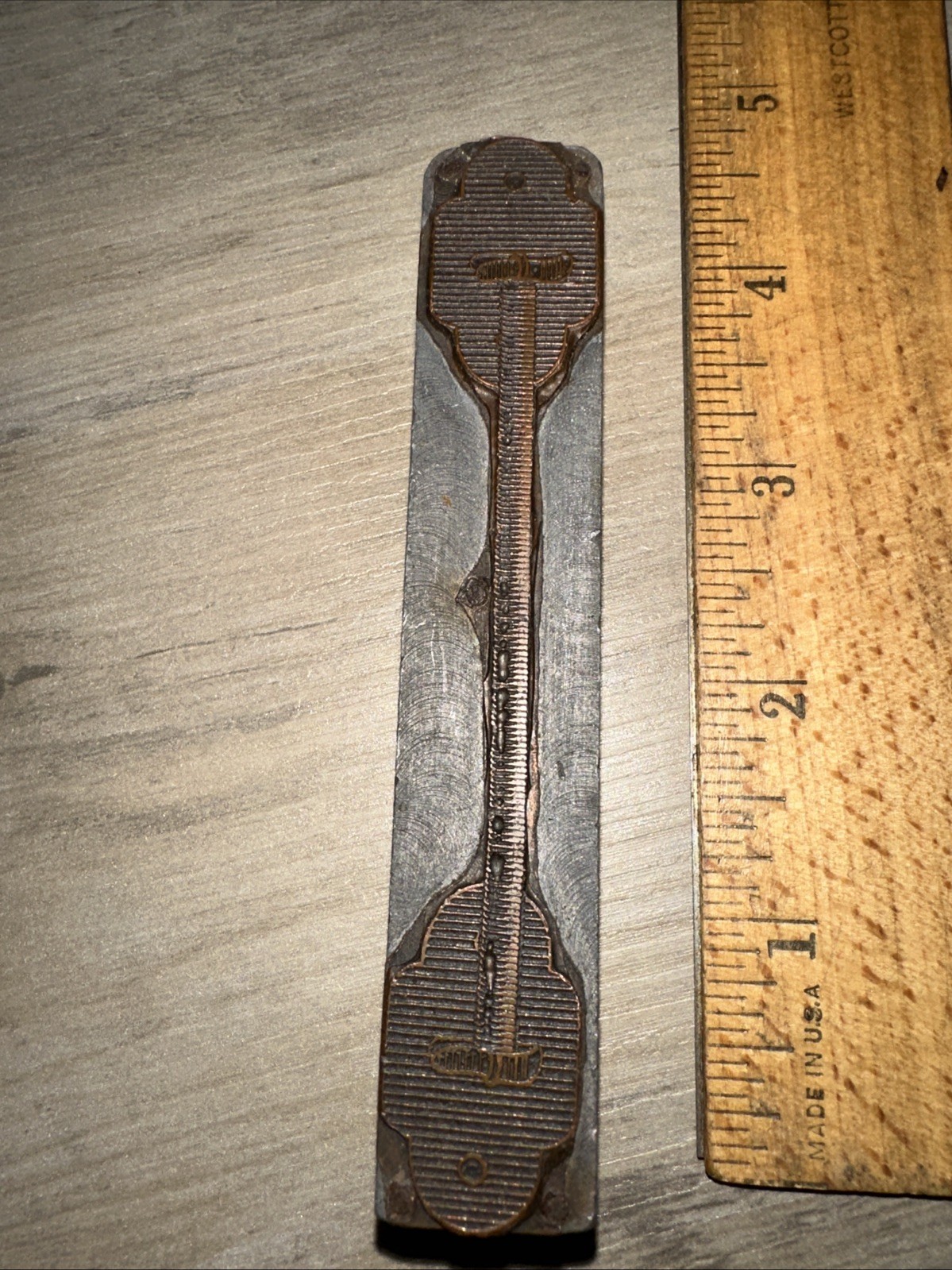 Printing Block “ Unknown Image? Clasp? “ Copper Face Block