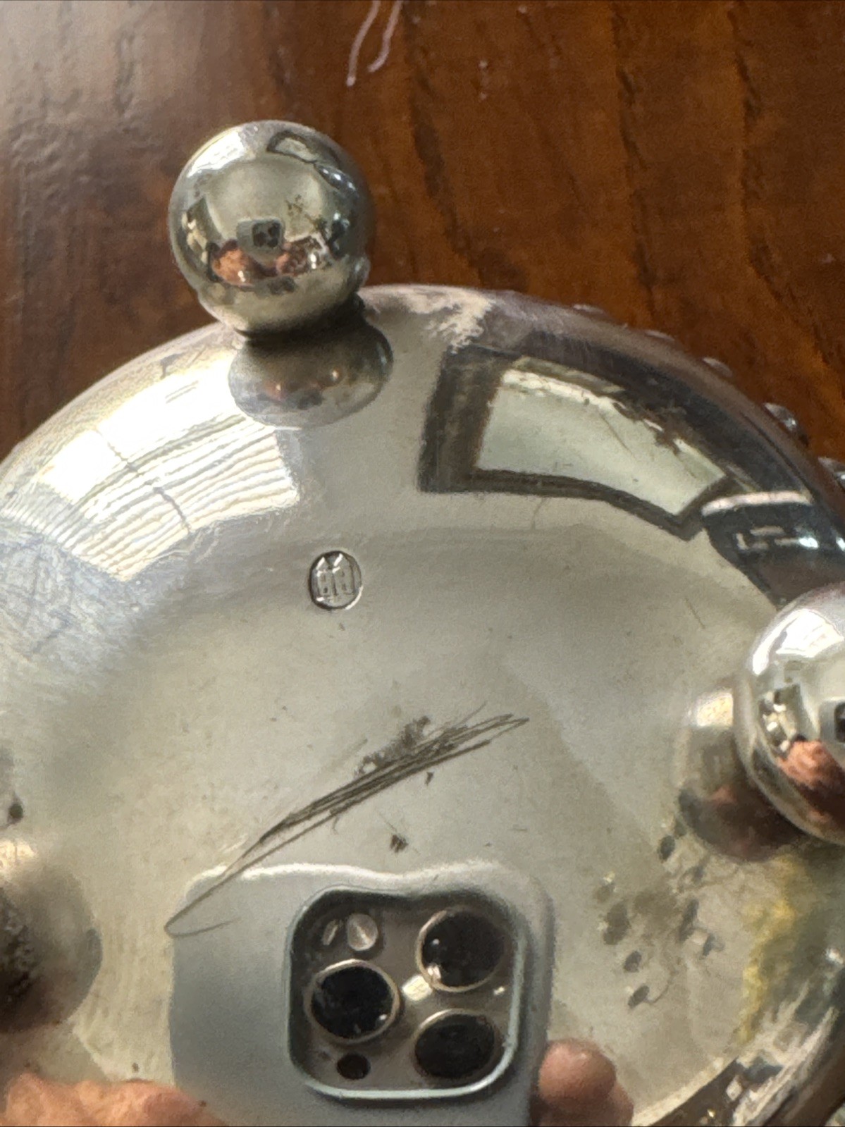 Silver Salt Cellar Beaded Rim ,Ball Footed With Sterling Salt Spoon