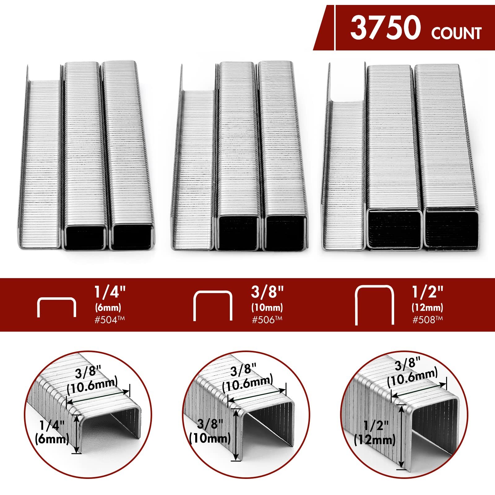 Arrow Pneumatic Staple Gun Oil-Free Upholstery Stapler with 3750 Pieces For DIY
