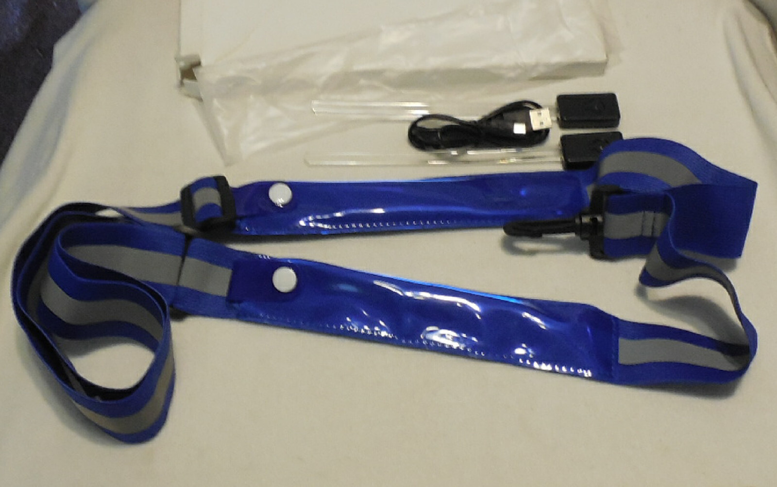 Bike LED Rechargeable Reflective Shoulder Strap Night Safety Hiking Jog Walk Pet