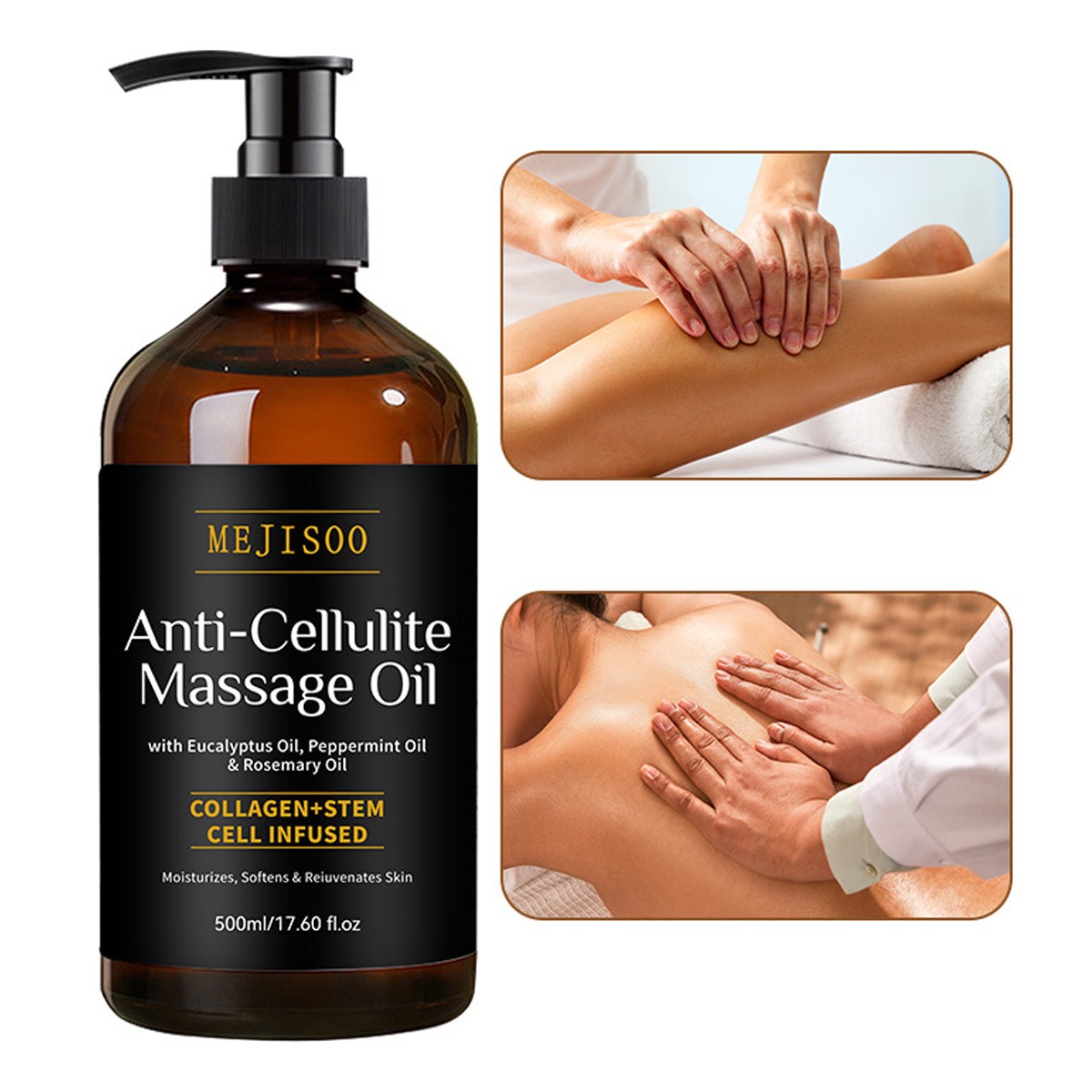 Anti Cellulite Massage Oil Infused with Collagen and Stem Cell Skin Tightening ~