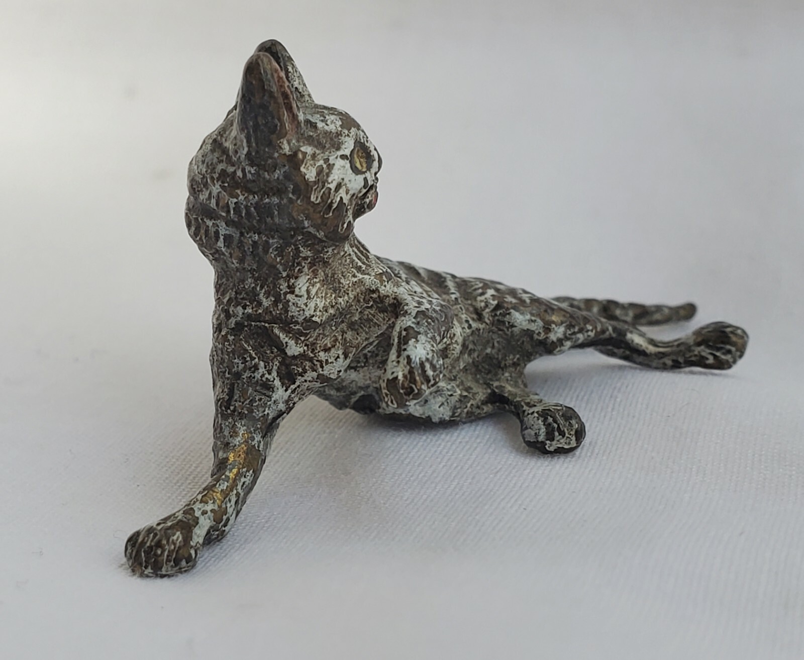 Vienna Bronze Striped Cat Figurine