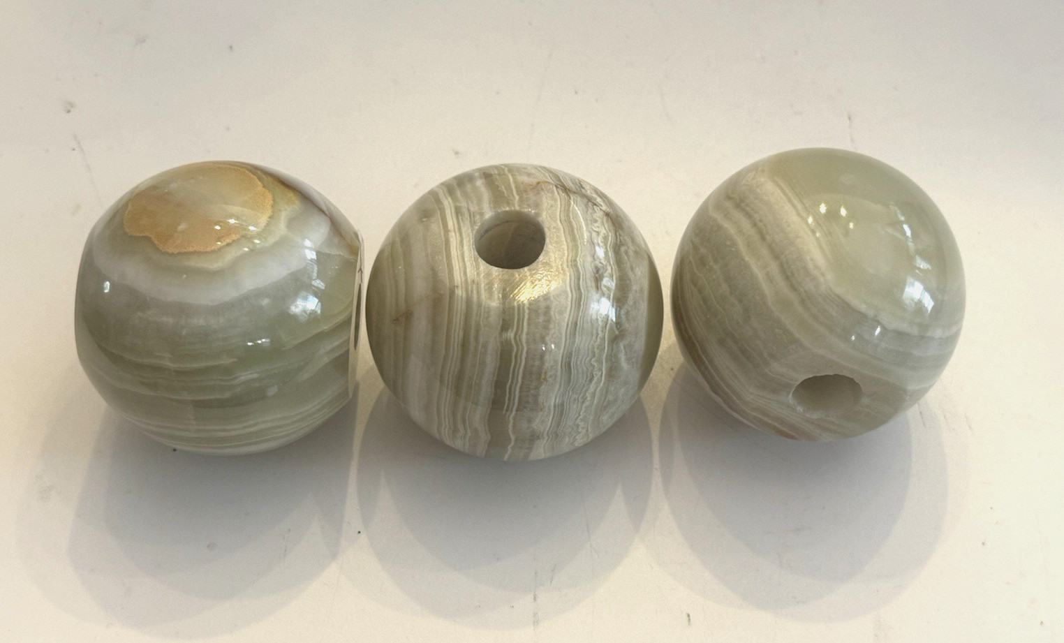 NEW OLD STOCK~ 2.5" dia Onyx Ball Lamp Spacer Break lamp part-Med Green