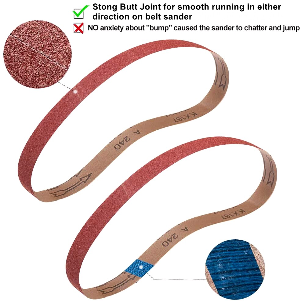 Sanding Belt 1 x 30 in 18-Pack 60 80 120 150 240 400 Grit Sander Belts Sandpaper