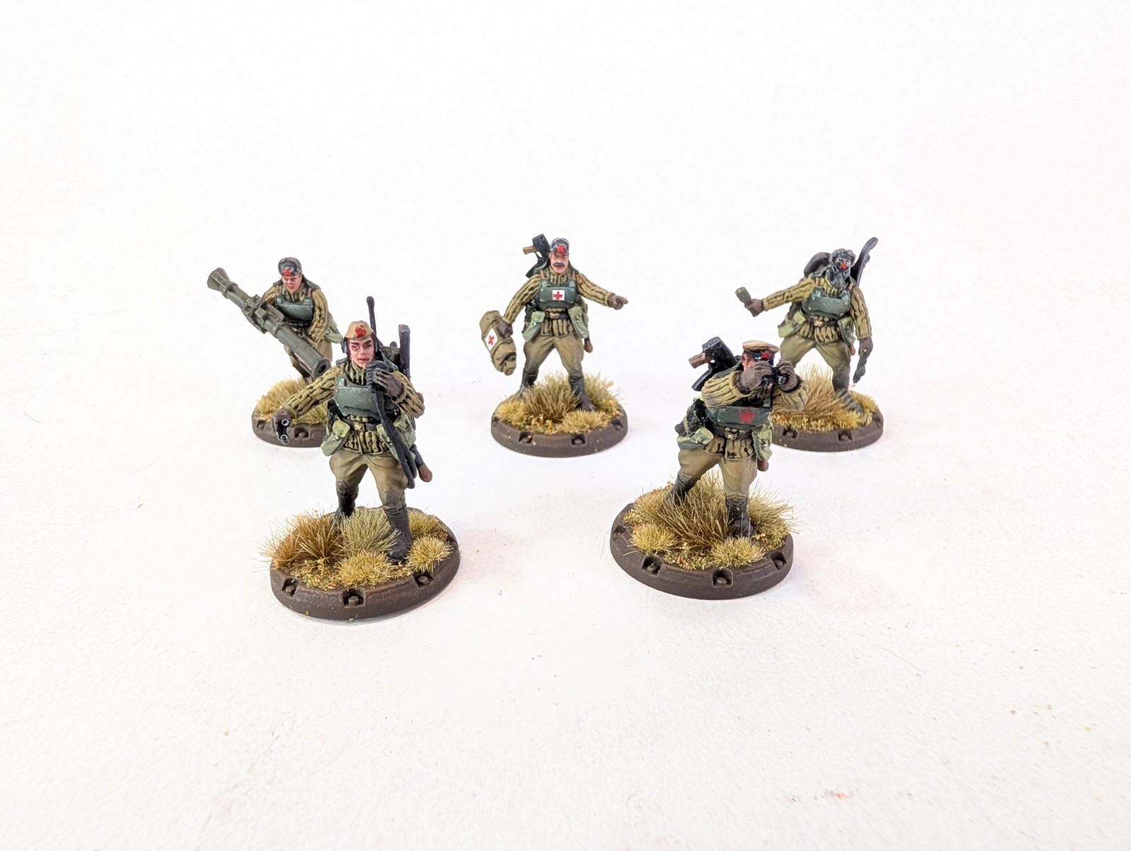 Dust Tactics Red Guards Command Squad Miniatures PRO PAINTED