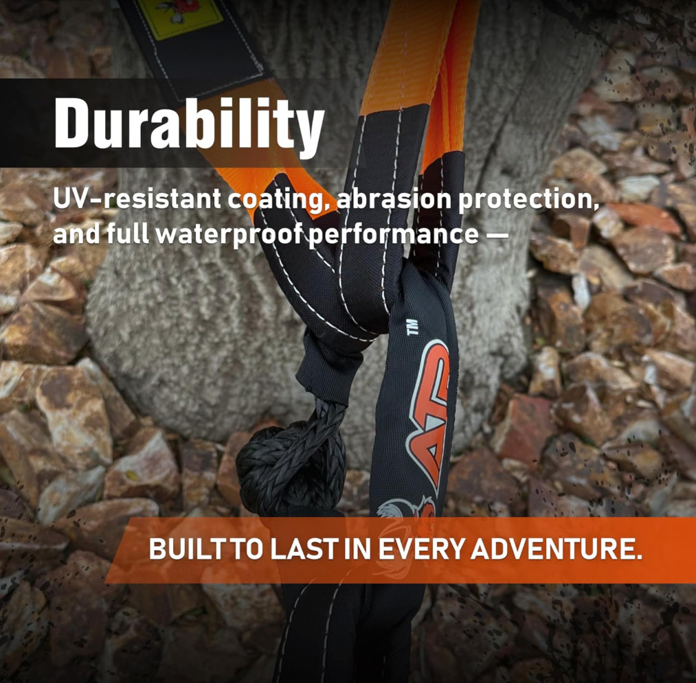 ATR Soft Shackle 41,200 lb (2 Pack, Black) – Heavy Duty Synthetic Rope Recovery