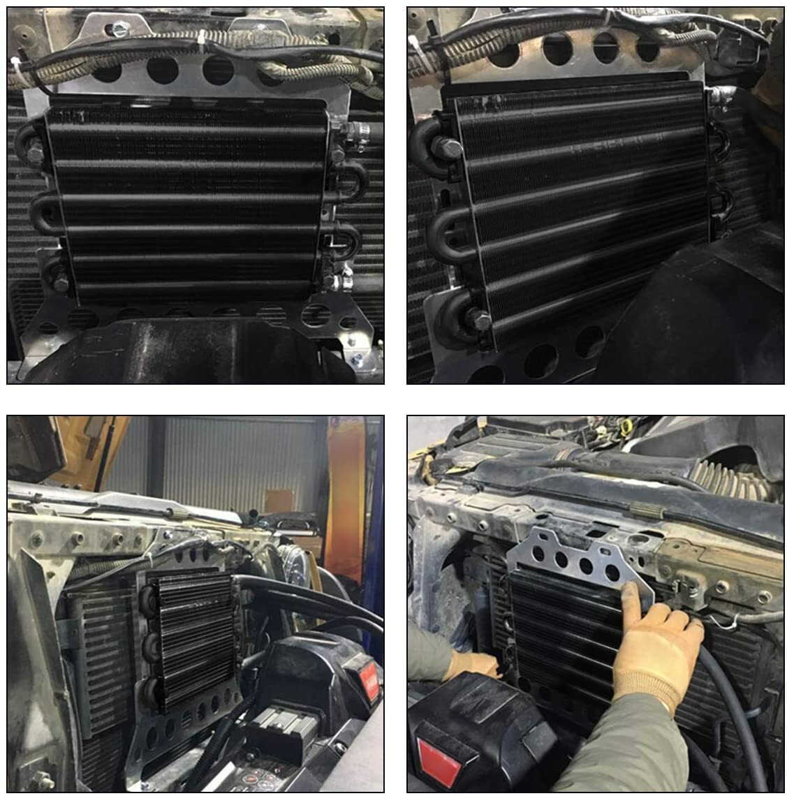 4 Rows Universal Aluminum Remote Transmission Oil Cooler Radiator Converter Kit