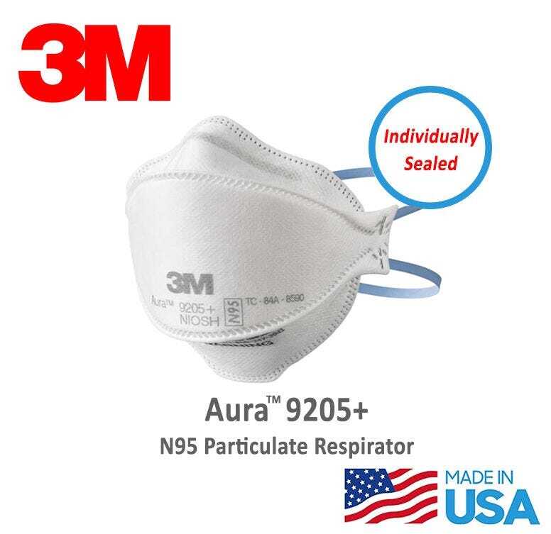 NEW! 3M 9205+ AURA N95 NIOSH Particulate Respiratory Protection MASKS USA MADE