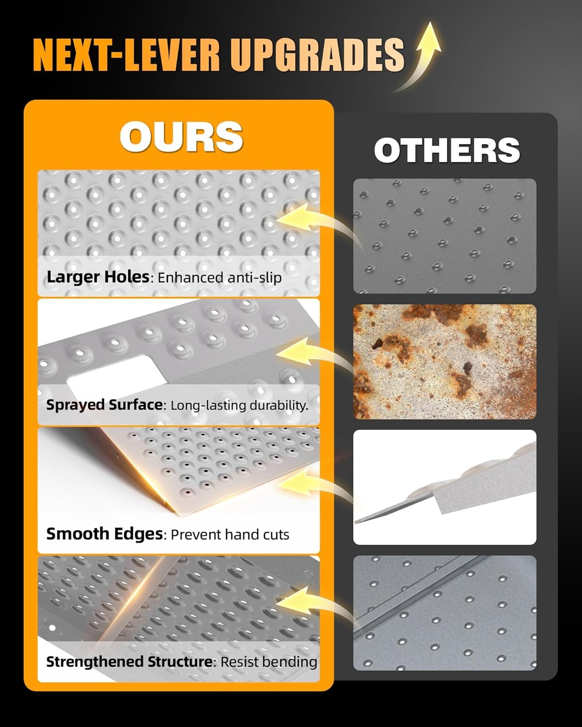 VNN 36" x 48" Shed Ramp 1500LB Capacity Anti-Slip Punch Plate Ramp for ATV (2PC)