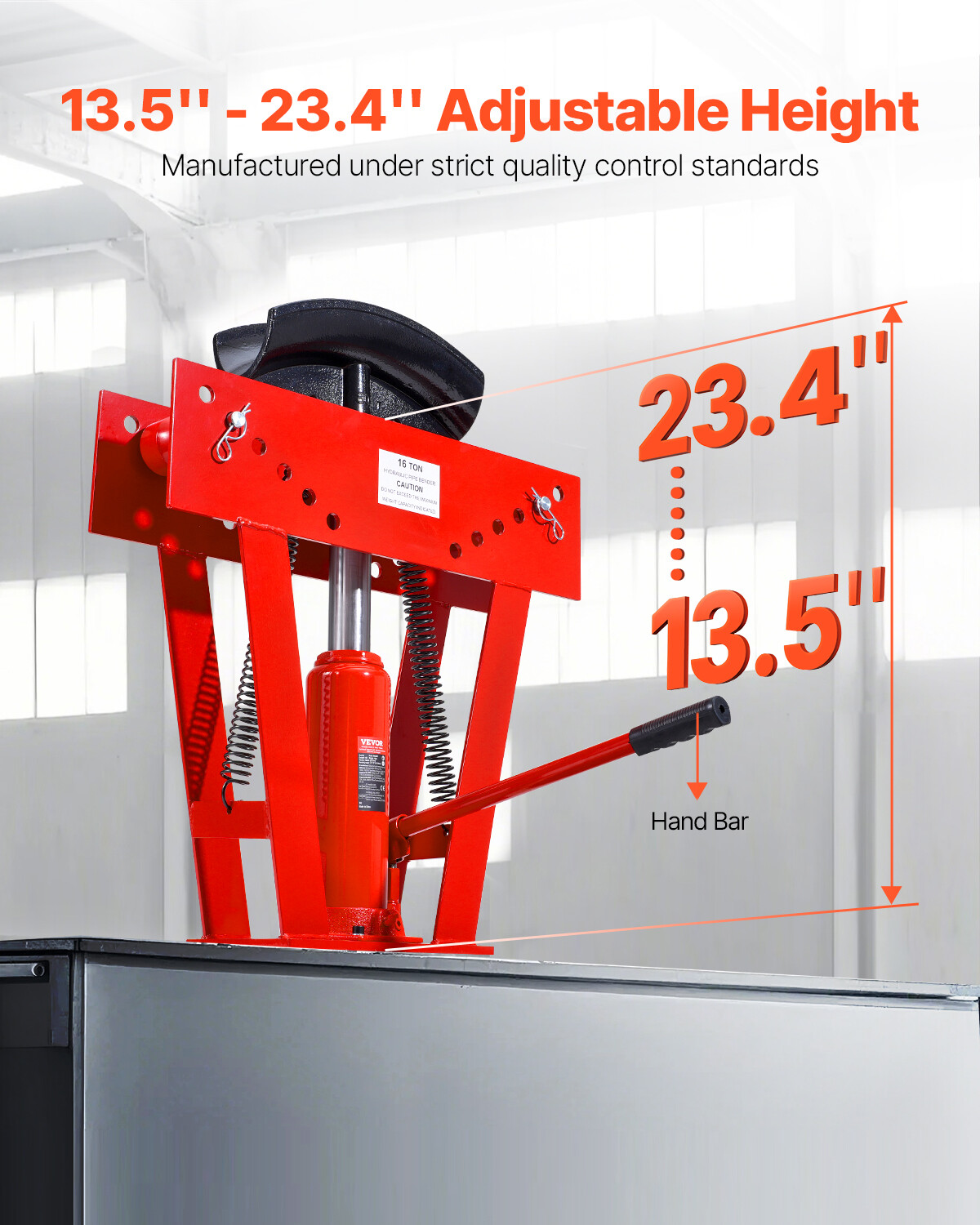 Hydraulic Pipe Bender 16 Ton Manual Pipe Bending Tool with 8 Dies