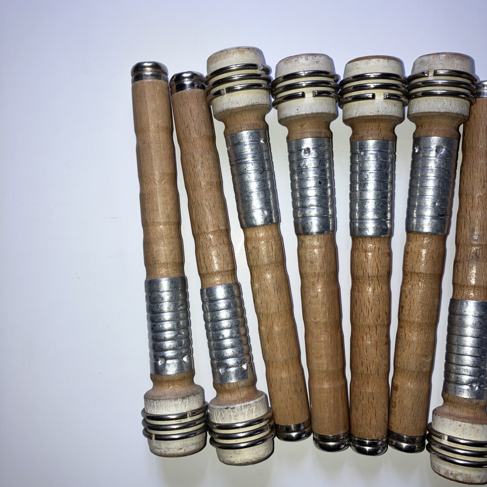 Lot of 12 Textile Mill Wooden Vintage Spools Bobbin Quills 7" Primitive Lot #1