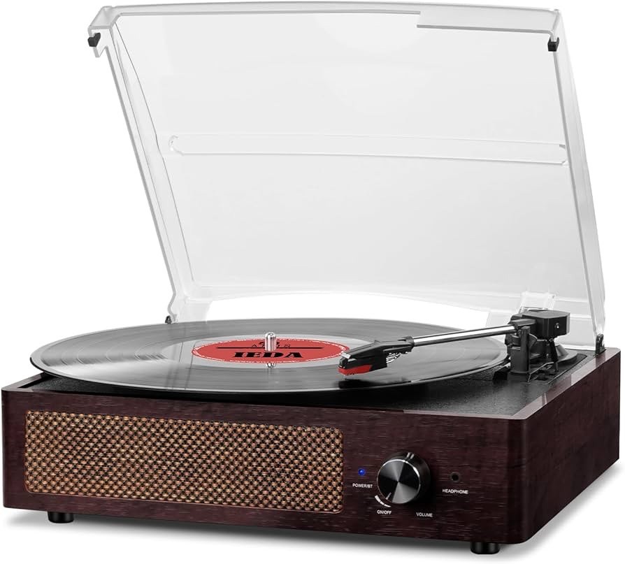 Vinyl Record Player Turntable Bluetooth 3 Speed Built-in Speakers Retro Portable