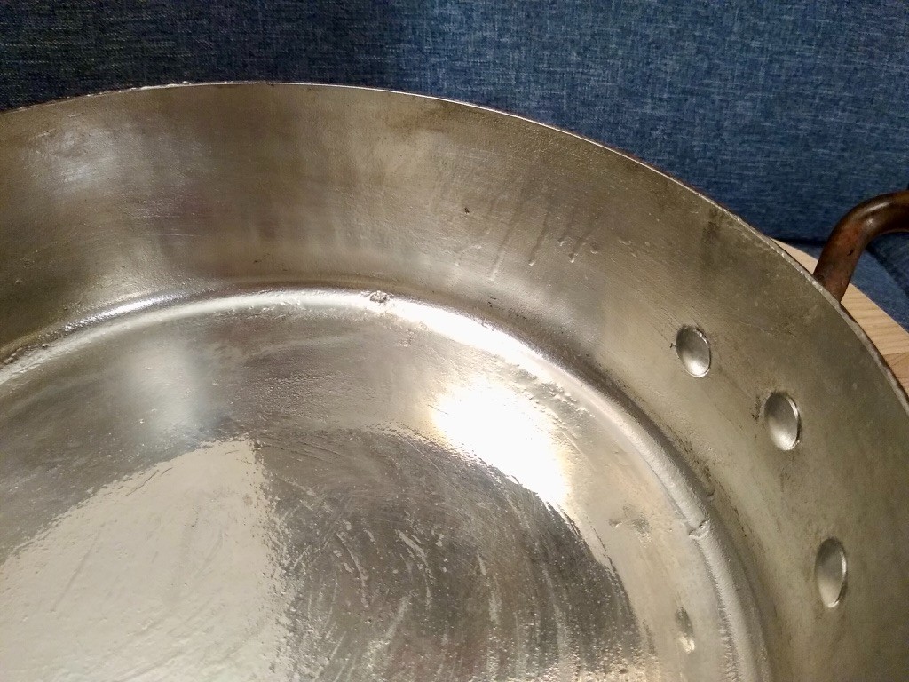 Incredible Large Hammered French Copper Rondeau Pot & Lid (Mauviel?) 2.5mm 28cm