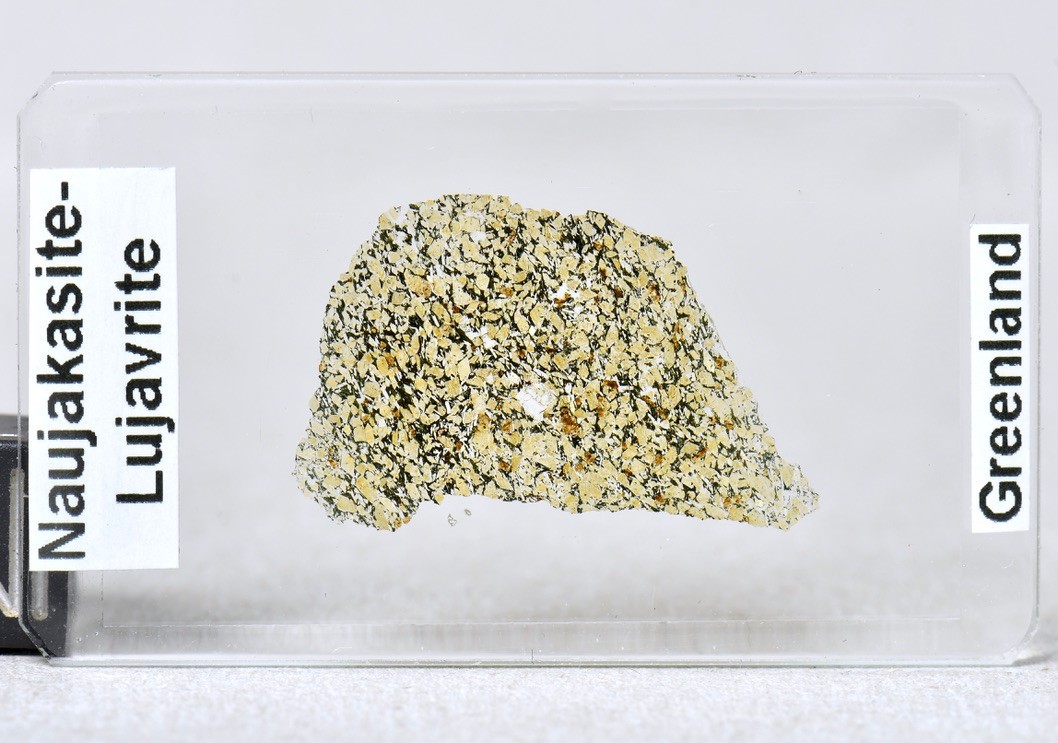 NAUJAKASITE - very rare rock from Greenland thin section microscope slide
