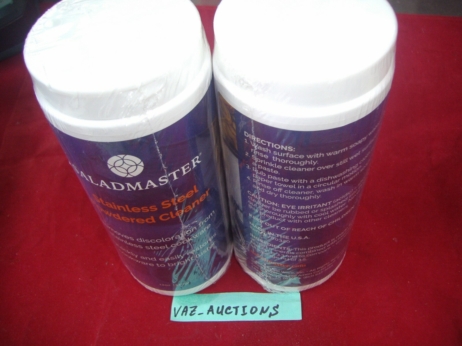 2 X Saladmaster Salad Master Stainless Steel Cookware Cleaner/Polisher 12oz=NEW=