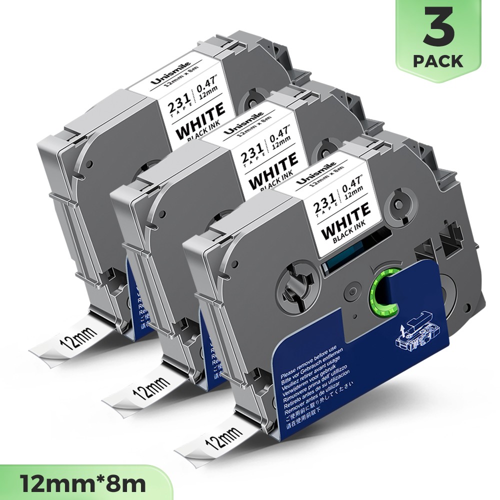 TZe-231 TZ-231 10PK For Brother P-Touch 12mm White Standard Laminated Label Tape