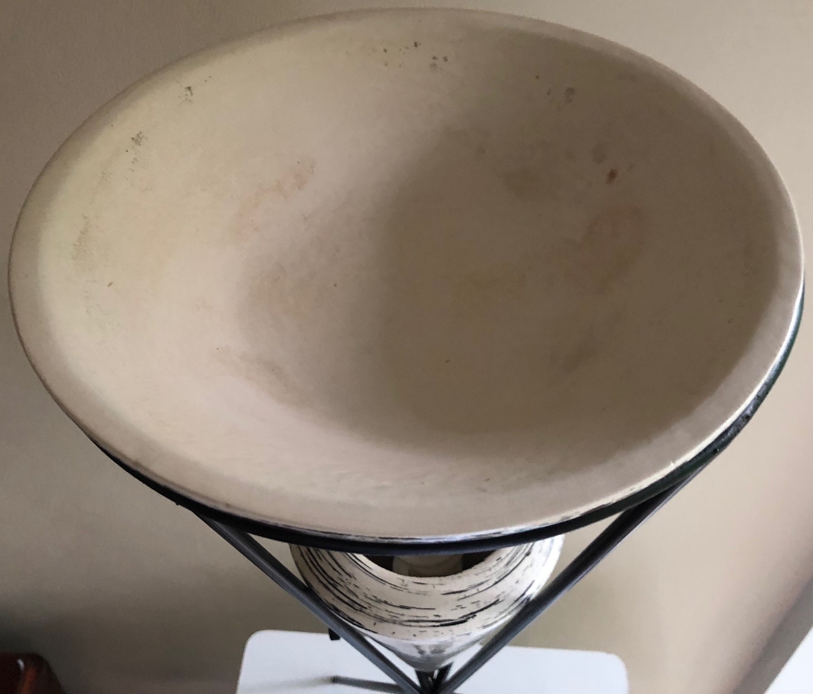 Rare Vintage 50s Atomic Iron Ceramic Pottery Lamp Mid Century Modern Lighting