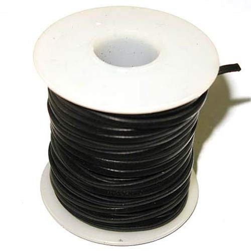 Calf Leather Lace 25 Yards, 3/32", Black