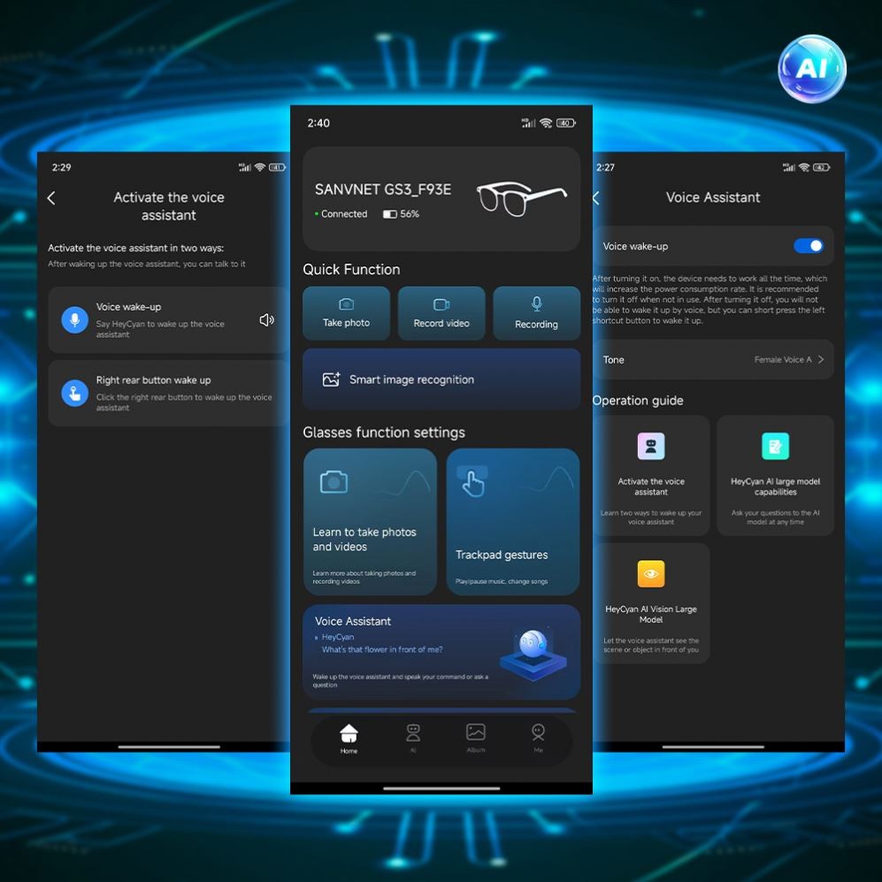 4k Smart AI Glasses for Men, Women, 8 MP Camera, Open-Ear Speakers, 1080p HD