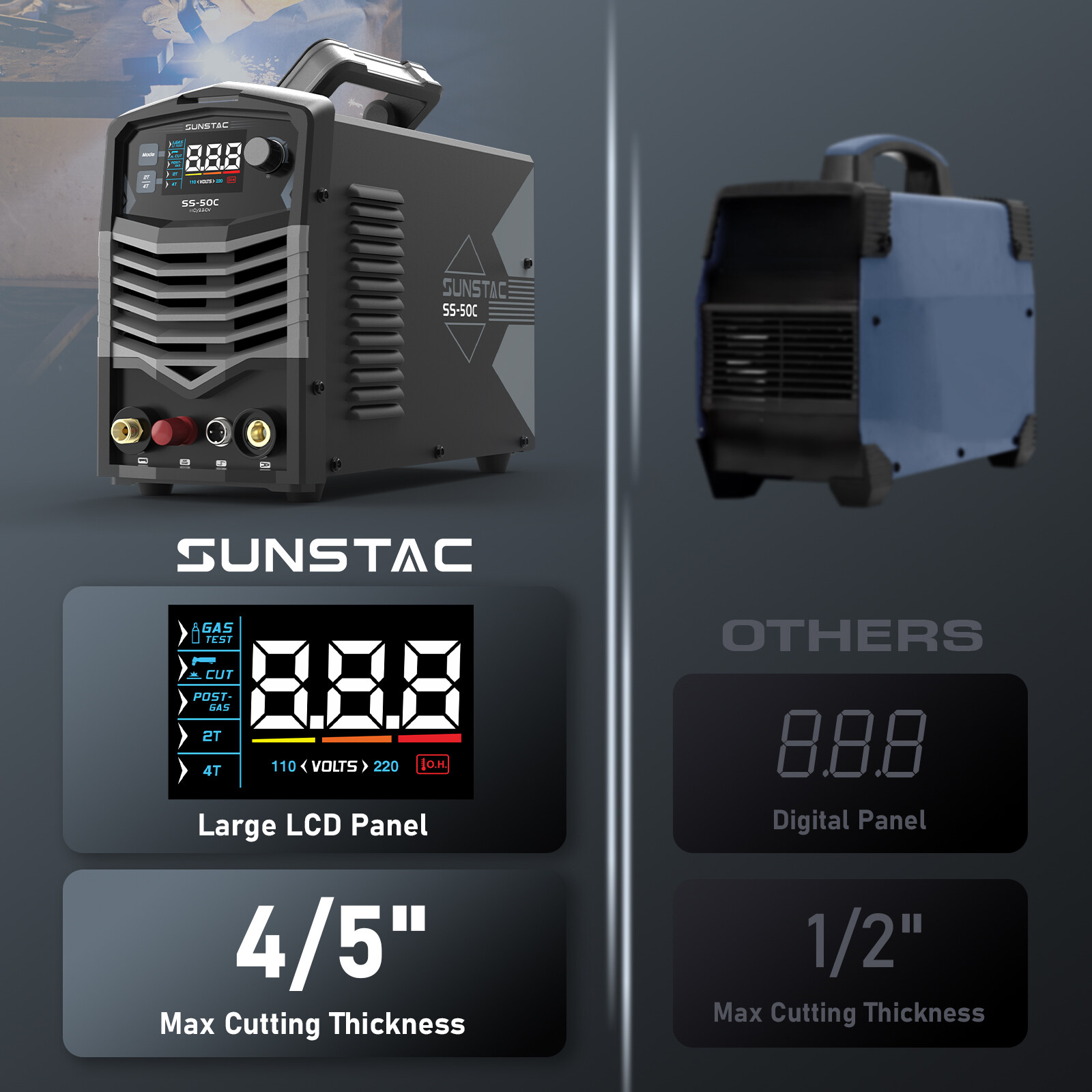 Plasma Cutter Machine 50A Non High Frequency Non-Touch Pilot Arc 110/220V