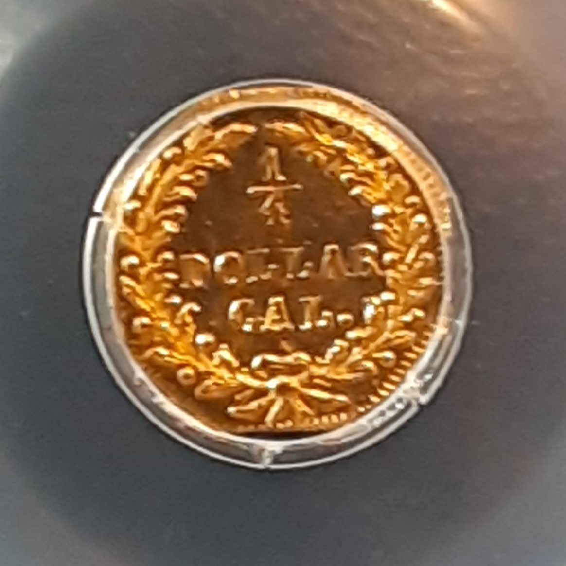 California Territorial Gold Octagonal 25C - Graded PCGS MS64 BG-790