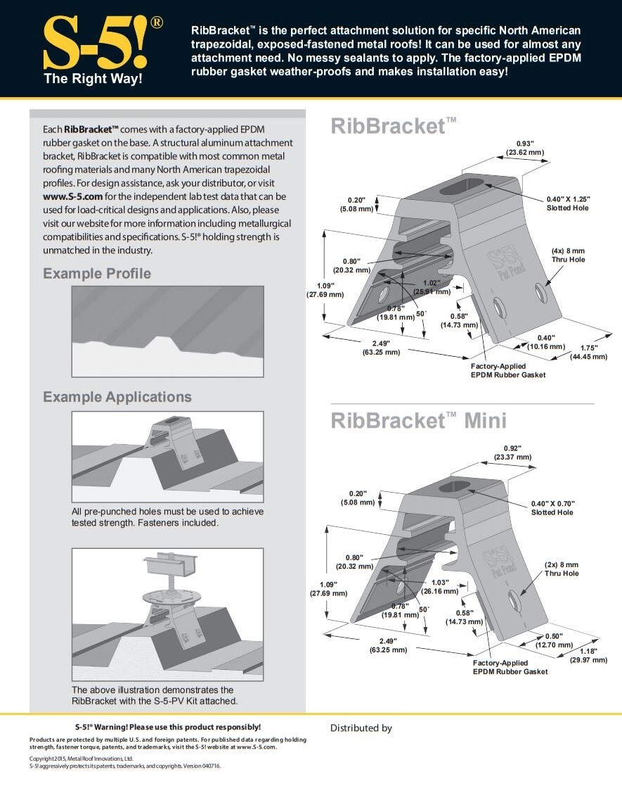 S-5! RibBracket Original Mounting Bracket
