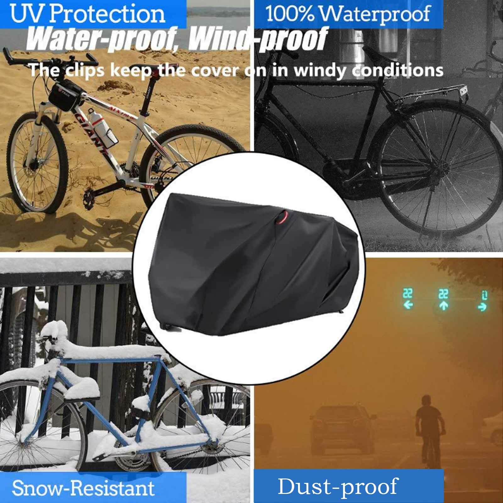 Bike Bicycle Waterproof Dust Cover Outdoor Protector For 2 Bikes Or 1 Motorbike