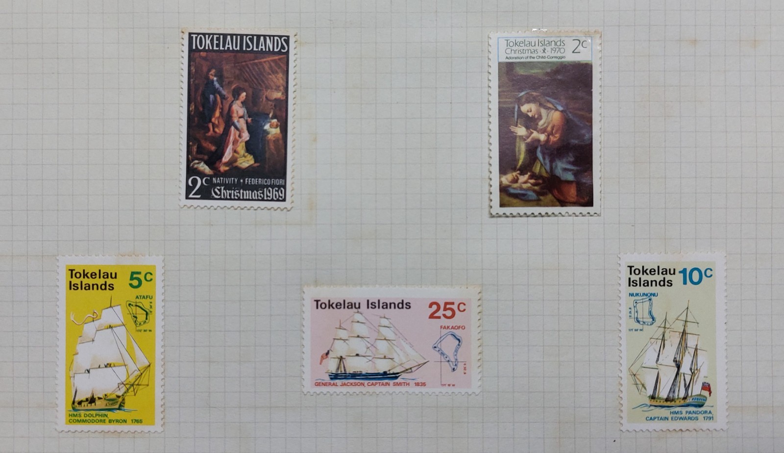 1960's Tokelau Island Collection of MLH Stamps on 5 Album Pages