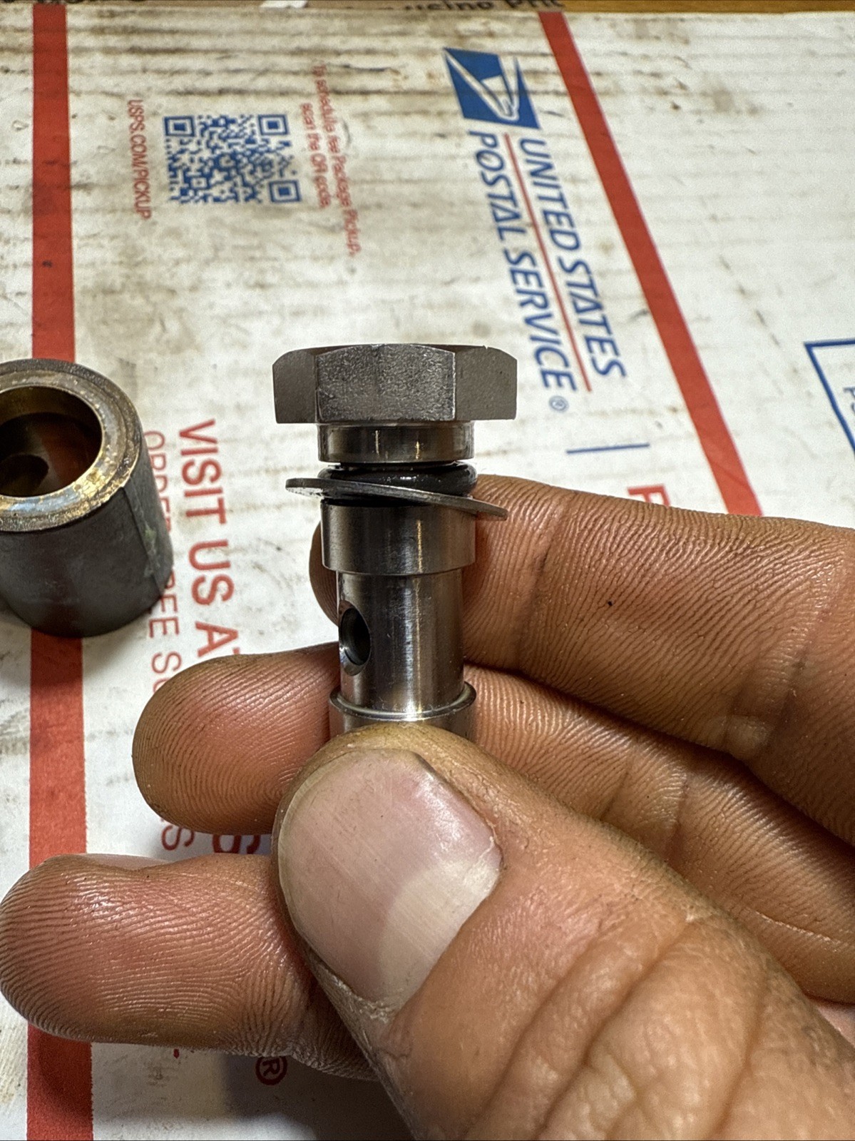 Volvo Penta oil pan dipstick adapter