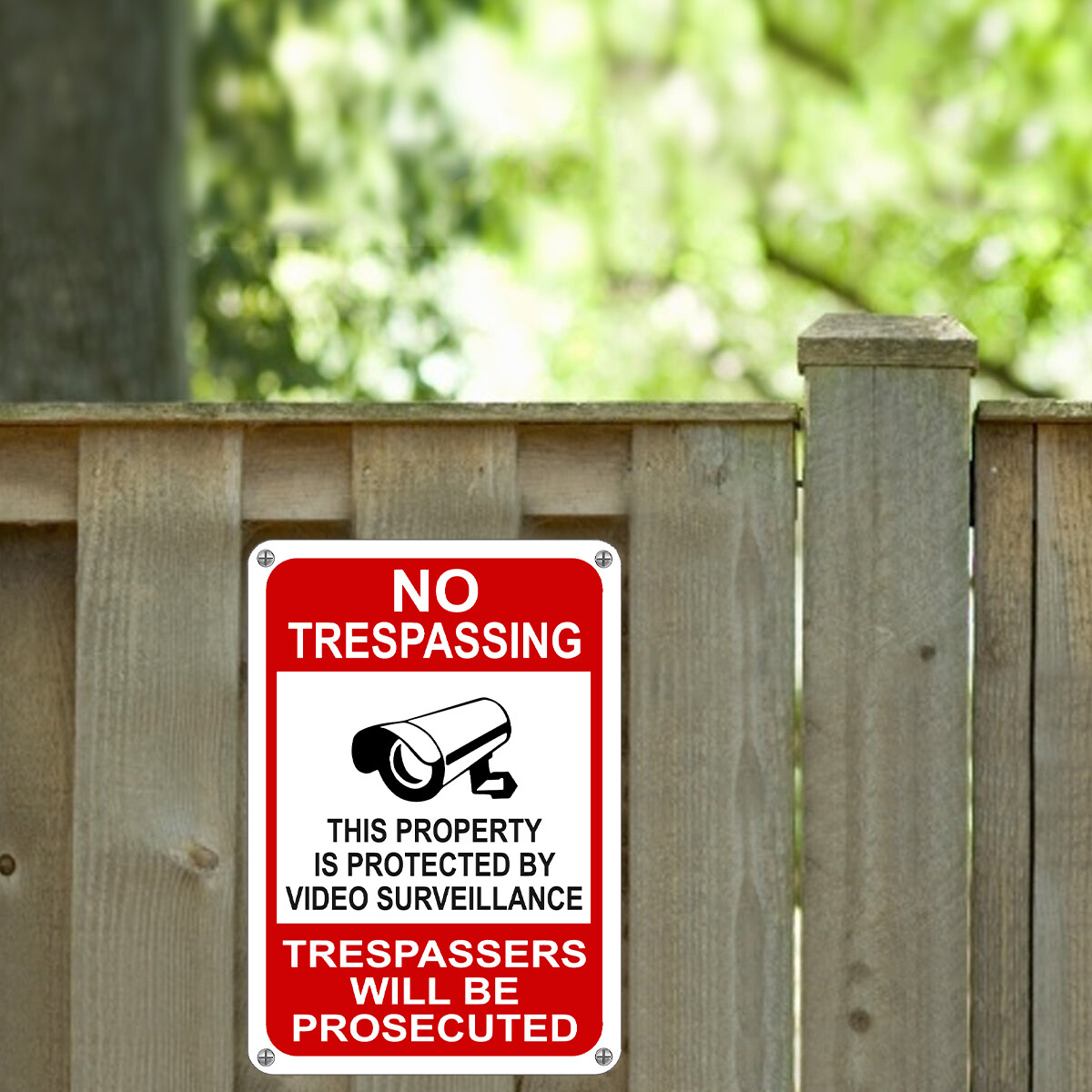 No Trespassing This Area Under Video Surveillance security camera 10"x 14" Sign